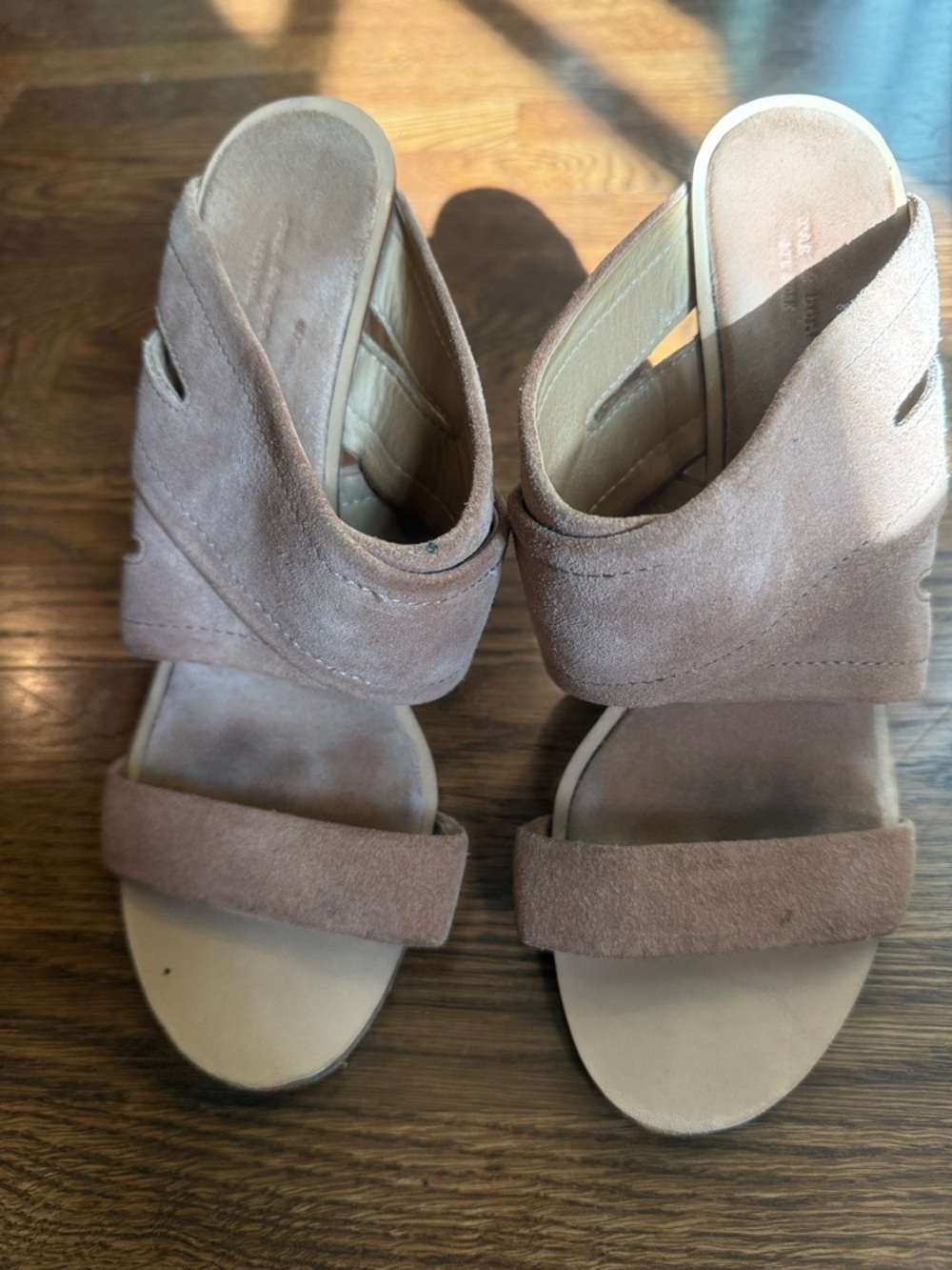 Rag & Bone Suede Open-Toe Wedge Sandals, Size 38
